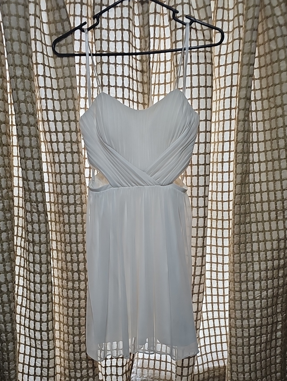 Hailey Logan White Mini Dress with Pleated Bodice